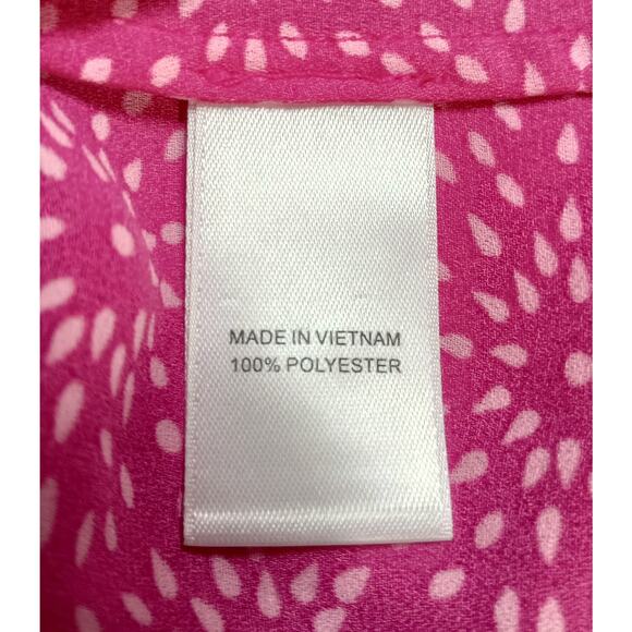 CeCe Blouse Womens XS Long Sleeve Button Front Geometric Print‎ Lightweight Top - Picture 6 of 7